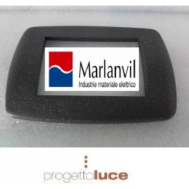 MARLANVIL 7843.T.N PLACCA 3 POSTI NERO FLASH PER SUPPORTI 7723