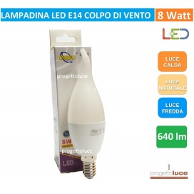 Lampadina LED E14 8W FIAMMA CANDELA COLPO DI VENTO driwei