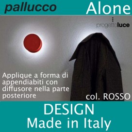 PALLUCCO appendiabiti parete luminoso ALONE rosso