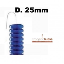 TUBO CORRUGATO DIAMETRO 25MM AZZURRO CON TIRAFILO MATASSE 50MT