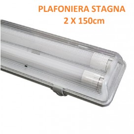 PLAFONIERA STAGNA IP65 2 TUBI LED T8 G13 150CM