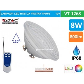 V-TAC VT-1268 LAMPADA LED RGB DA PISCINA PAR56 8W IP68 12V