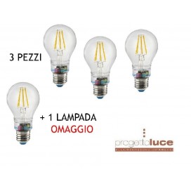 3 BEGHELLI 56305 + 1 OMAGGIO LAMPADA LED ZAFIRO EMERGENZA 6W 230V E27 2700K