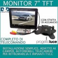 MONITOR LCD 7 '' TFT TV VIDEO A COLORI CON TELECOMANDO DOPPIO INGRESSO VIDEO