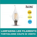 Lampadina LED tortiglione colpo di vento filamento 4W E14 v-tac