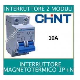 CHINT 328386 MAGNETOTERMICO 2X10A 1P+N 2 MODULI 4500KA