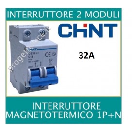 CHINT 328392 INTERRUTTORE MAGNETOTERMICO 2X32A 4500KA 2 MODULI