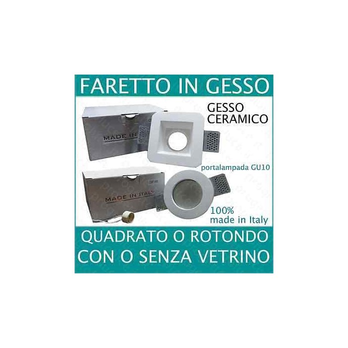 Porta Faretto in Gesso Ceramico incasso con portalampada GU10 - progetto  luce s.r.l.