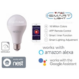 V-Tac Smart Lampadina LED Wi-Fi E27 18W Bulb A95 RGB+3in1
