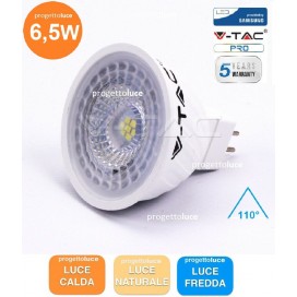 V-TAC LAMPADINE LED GU5.3 MR16 da 6,5W PRO 38° 110° SMD 12V Spot Faretto