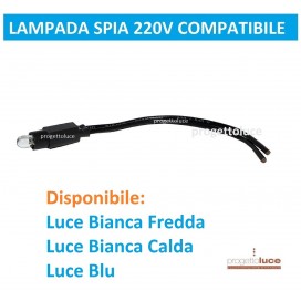 LAMPADA SPIA LED 230V BIANCA O BLU COMPATIBILE BTICINO LIVING,MATIX VIMAR GEWIS