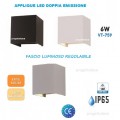 APPLIQUE LAMPADA PARETE LED CUBO 5W IP65 CON DOPPIA LUCE REGOLABILE V-TAC