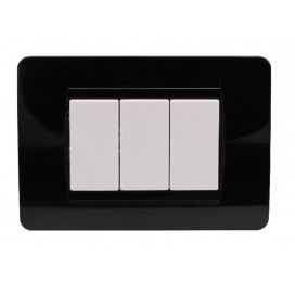 PLACCA COLORE NERA BTICINO MATIX COMPATIBILE 3 4 6 MODULI COLORE NERO