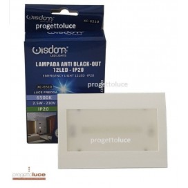 WISDOM LAMPADA EMERGENZA LED 2,5W INCASSO PER SCATOLA 503 MODELLO XC-6510