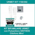 Kit URMET 1150/302 bifamiliare pulsantiera SINTHESI citofono MIRO