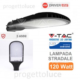 V-TAC VT-121ST LAMPADA STRADALE LED 120W LAMPIONE SMD CHIP SAMSUNG IP65 6400K