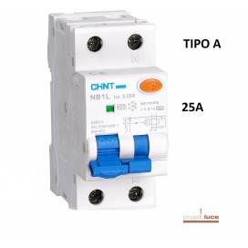 CHINT 203337 INTERRUTTORE MAGNETOTERMICO DIFFERENZIALE 25A 1P+N TIPO A 30MA