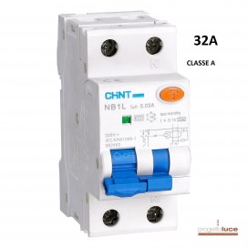 CHINT 203338 INTERRUTTORE MAGNETOTERMICO DIFFERENZIALE 1P+N 32A 230V CLASSE A