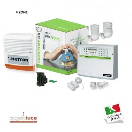 HILTRON KPROTEC4GSM Kit Antifurto Hiltron Centrale PROTEC 4 Combinatore GSM ed accessori