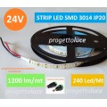 STRISCIA LED 1200LED VIVA SMD Bobina 5mt Strip 3014 24V ALTA LUMINOSITA' IP20