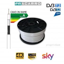 CAVO COASSIALE ANTENNA SATELLITARE FRACARRO TV HD 5 MM RAME CLASSE A SKY DVB