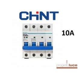 CHINT 179910 INTERRUTTORE MAGNETOTERMICO 4P 10A 6KA 4 MODULI DIN EX 51406