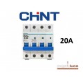 CHINT 180399 INTERRUTTORE MAGNETOTERMICO 4P 20A 6KA 4 MODULI DIN EX 51408