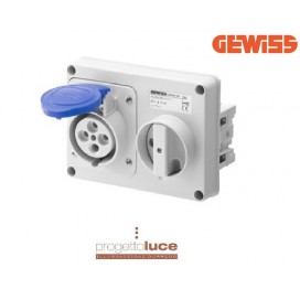 GEWISS GW66104 PRESA INTERBLOCCATA 2P+T IP44 SENZA CASSETTA