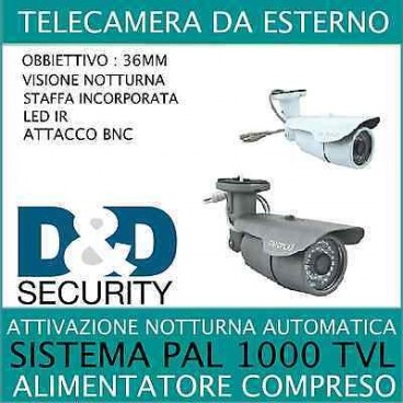 TELECAMERA IR CUT CCTV CCD LENTE SONY CMOS 3.6MM 1000TVL 976H A 36 LED DC12V 
