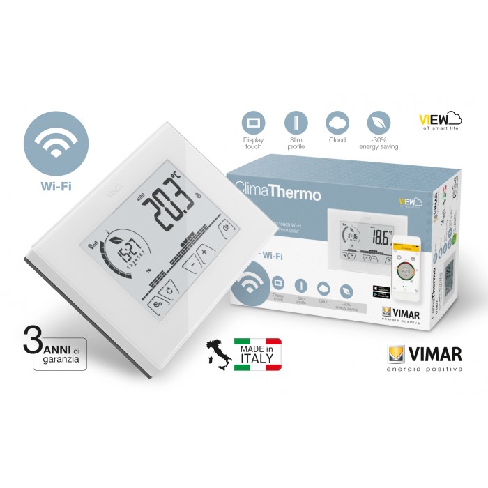 Vimar 02907 Cronotermostato WIFI Digitale Touch Screen parete Bianco tipo  X8000