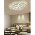 Lampadario LED a soffitto a sospensione moderno cerchi 51w LUCE CALDA 3000k IP20