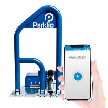 Barriera di parcheggio intelligente autoalimentato ricarica solare gestione smartphone Parklio