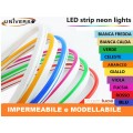 STRISCIA STRIP LED NEON FLEX 5 METRI DC12V IMPERMEABILE ESTERNO IP65 MODELLABILE