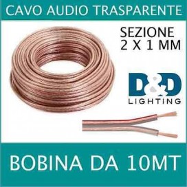 Cavo audio 2 x 1mm trasparente