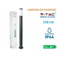 V-TAC LAMPADA PORTALAMPADA DA GIARDINO PER LAMPADINE E27 IP44 110CM NERO VT-838