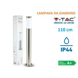 V-TAC LAMPADA PORTALAMPADA DA GIARDINO PER LAMPADINE E27 IP44 110CM INOX VT-838