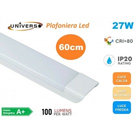 PLAFONIERA LINEARE LED ALTA LUMINOSITA' 2700 LUMEN 60CM 27 WATT IP20