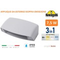 APPLIQUE GRIGIO DA ESTERNO DOPPIA EMISSIONE 7.5W CAMBIA COLORE 3IN1 FUMAGALLI