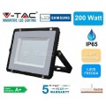 V-TAC PRO VT-200 FARO LED SMD 200W ULTRASLIM CHIP SAMSUNG DA ESTERNO IP65 NERO