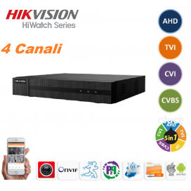 HIKVISION HWD-5104M DVR 5IN1 AHD CVI TVI CVBS IP 4 CH CANALI UTC 2 MPX TURBO HD