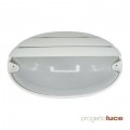 Plafoniera parete esterno design PRISMA CHIP OVALE 25 GRILL bianco E27 005706