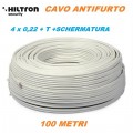 MATASSA 100 METRI CAVO ALLARME 4 CONDUTTORI 4X0.22 +T +S RAME ANTIFURTO