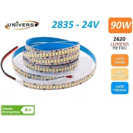 Striscia LED 2835 24V strip 5 metri 90W alta resa luminosa 8100 lm 240 Led MT