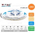 V-TAC VT-2835-126 STRISCIA LED 2835 MONOCOLORE 24V 6000 lm 126 LED/mt DA 5 METRI