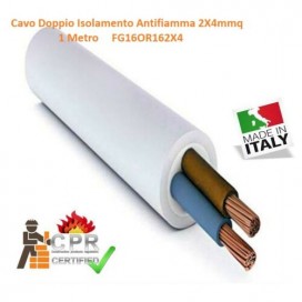 CAVO FILO ELETRICO FG16OR DIPPIO ISOLAMENTO 2x4 mm €/MT PVC GRIGIO