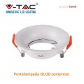 V-TAC VT-920 PORTAFARETTO LED DA INCASSO ROTONDO LAMPADE GU10 MR16 - 6632
