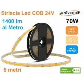 Striscia flessibile LED COB lineare Monocolore luce continua 70W 12V 5M 7000lm