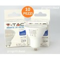 10 PEZZI LAMPADA LED FARETTO INCASSO V-TAC GU10 DA 10W SMD SPOTLIGHT CHIP SAMSUN