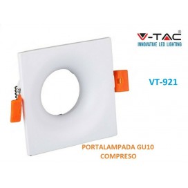 V-TAC VT-921 PORTAFARETTO QUADRATO INCASSO PER LAMPADINE GU10 E GU5.3
