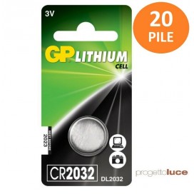 20 PILE GP LITHIUM CR2032 LITIO CR 2032 DL2032 3v Pila Batterie a Bottone